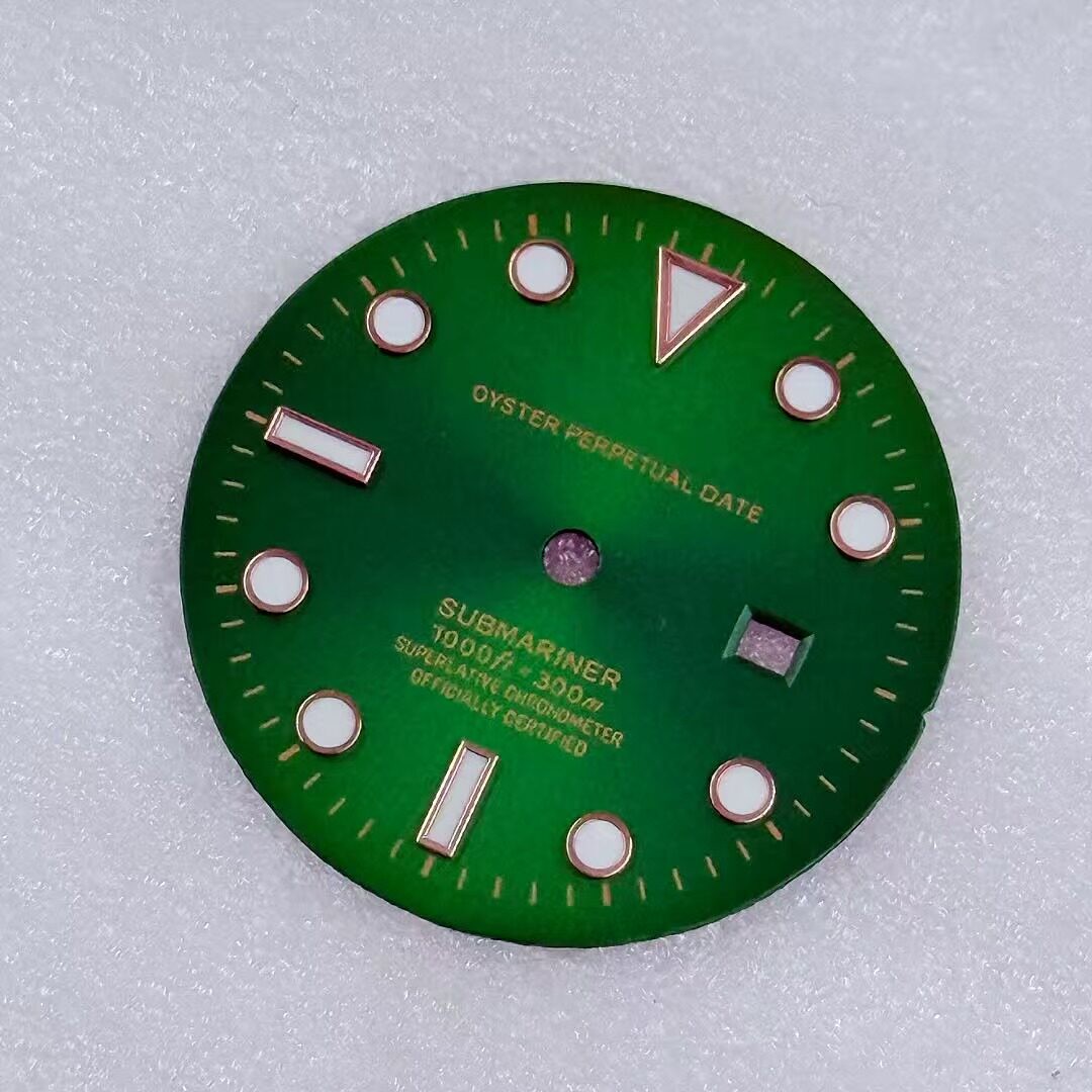 24.5mm SUB Women’s Watch Dial Green Luminous for NH05 Movement Watch Parts