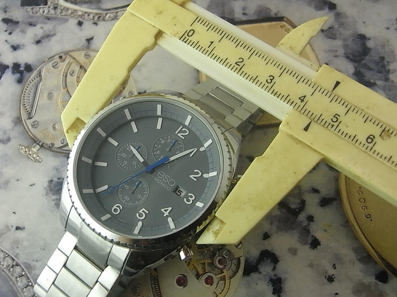 44MM ESQ BY MOVADO CATALYST CHRONO SALESMAN SAMPLE DEMO WATCH (without movement)