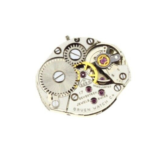 Gruen Precision Model N225R Vintage Used 17 J Watch Movement 6.75 x 7.75”’ Runs