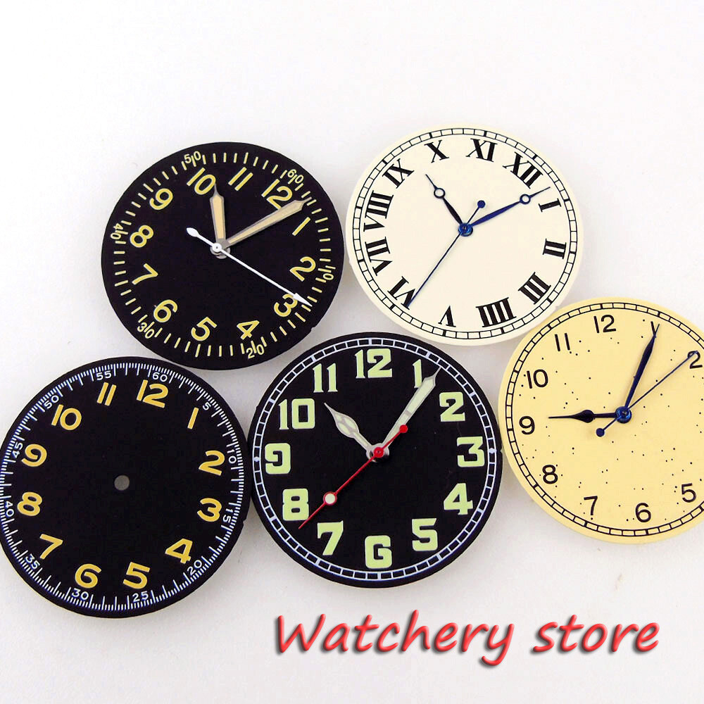 33.5mm Watch Dial Hand Luminous Pilot Style Fit NH35 NH36 MIYOTA 8215 ETA2824