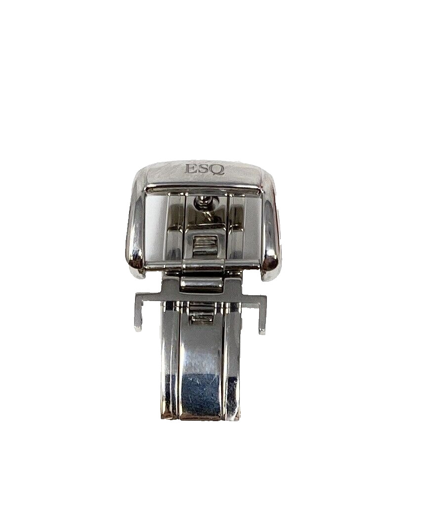 ESQ Movado Watch Butterfly Clasp | 16mm Silver Tone | New Old Stock