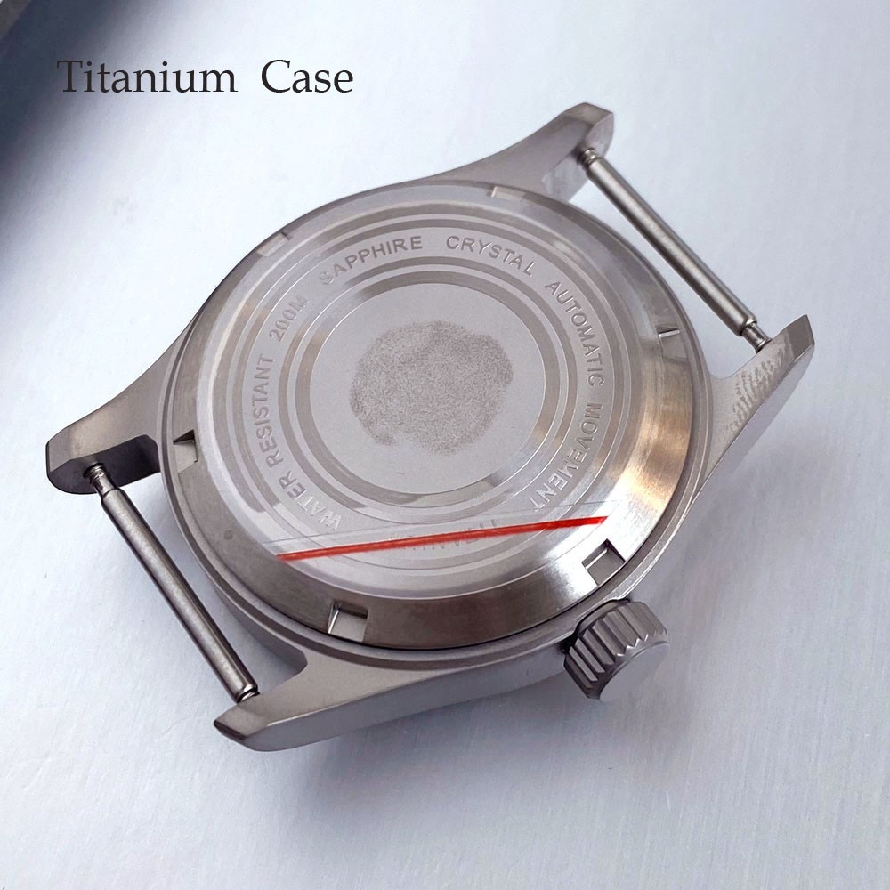 Sapphire Glass Titanium Watch Case 39MM Fit NH35 Miyota 8215 PT Waterproof Case