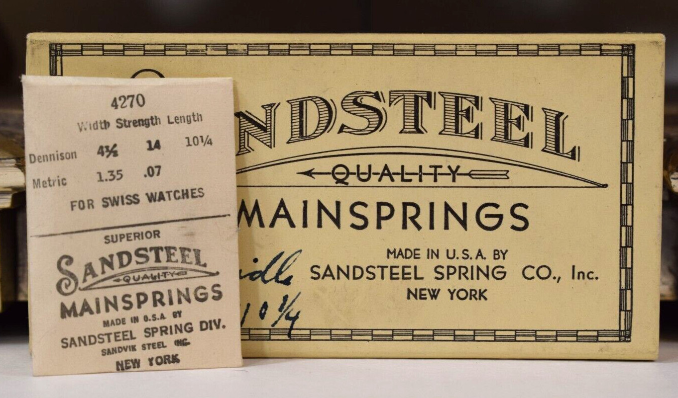 Sandsteel Mainspring for Swiss Rolex Watch & Others 4270 4½ 14 10-1/4 1.35 .07