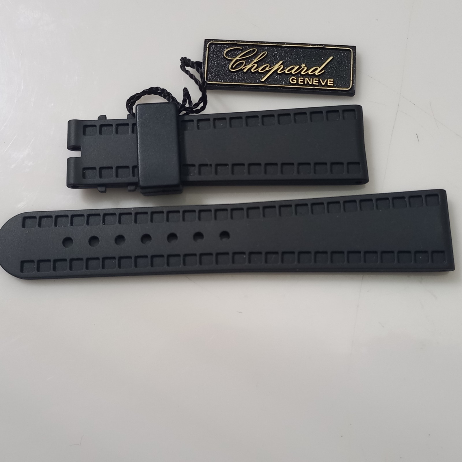 Authentic 19mm / 16mm Chopard Happy Sport Limited Black Rubber Strap
