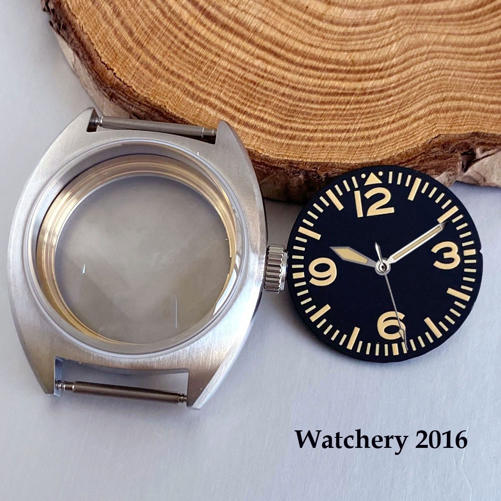 36mm Double Domed Sapphire Crystal Glass Watch Case Dial Set Fit NH35/PT/Miyota