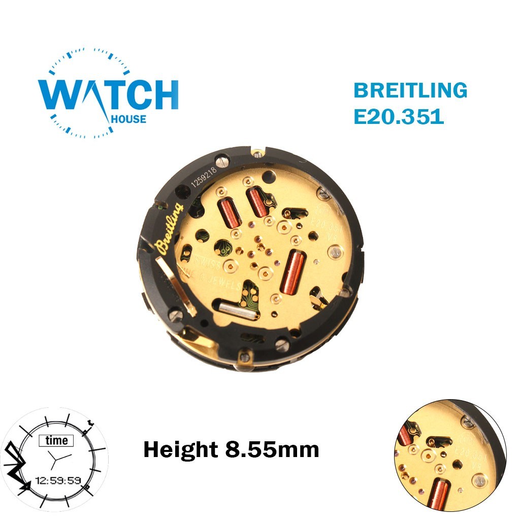 ETA E20.351 BREITLING Swiss Movement-AeroSpace-Analog/Digital-Without BACKLIGHT