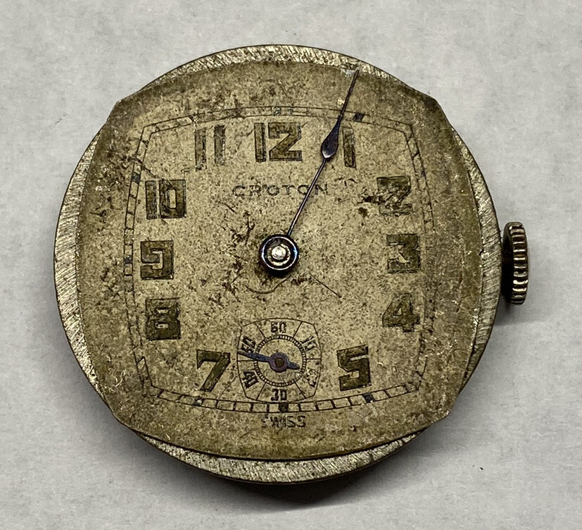 Vintage Croton Watch Movement Repairs Parts Watchmaker 7 Jewels Swiss K 56 4010