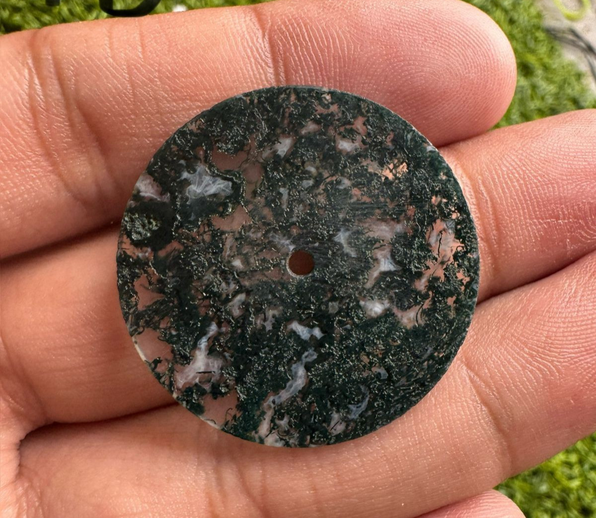Green Moss Agate Watch Dial – 31 mm Round Gemstone gmc-162