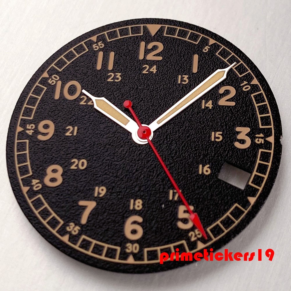29mm NH35 Watch Dial+Hands Set Luminous 3.8 o’clock Date Window Wristwatch Face