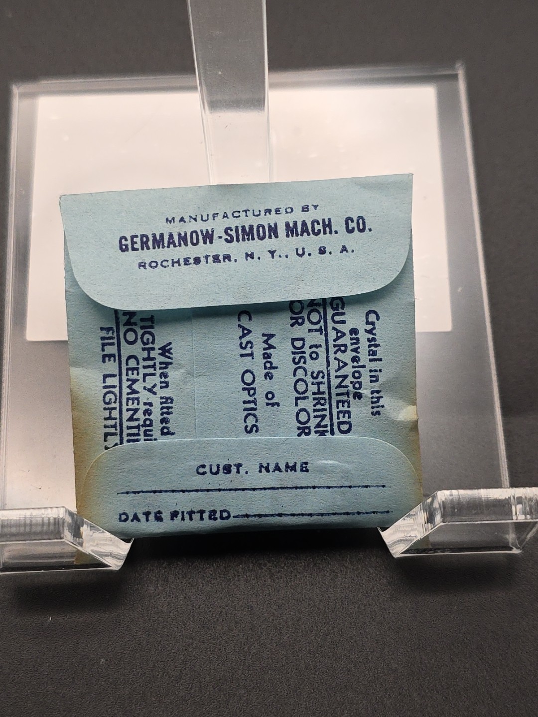 G-S Watch Crystal PA285-5 24.1mm Elgin 6811 New For Reflector Ring