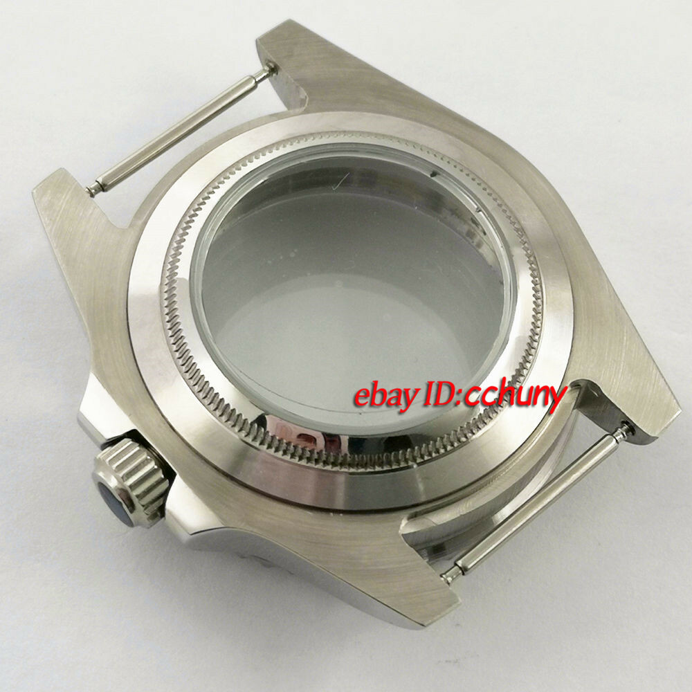 40mm Watch Case Black Gold Ceramic Bezel glass back Fit NH35 NH36 NH35A Movement
