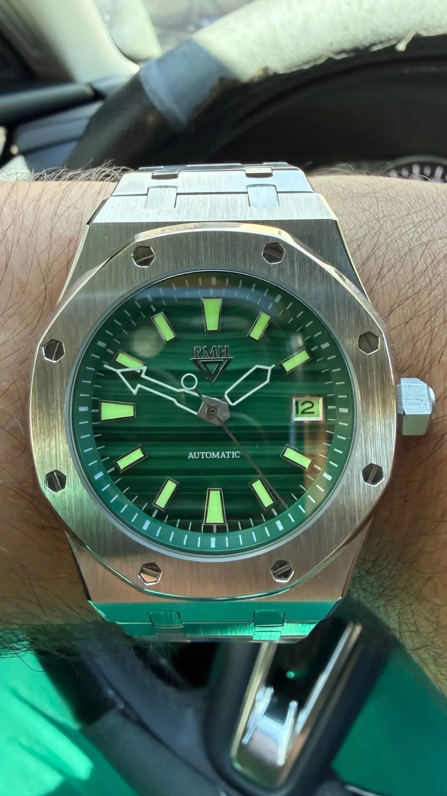 Green Luminous Watch Hands Skeleton White For NH35 NH36 Hand Replacement