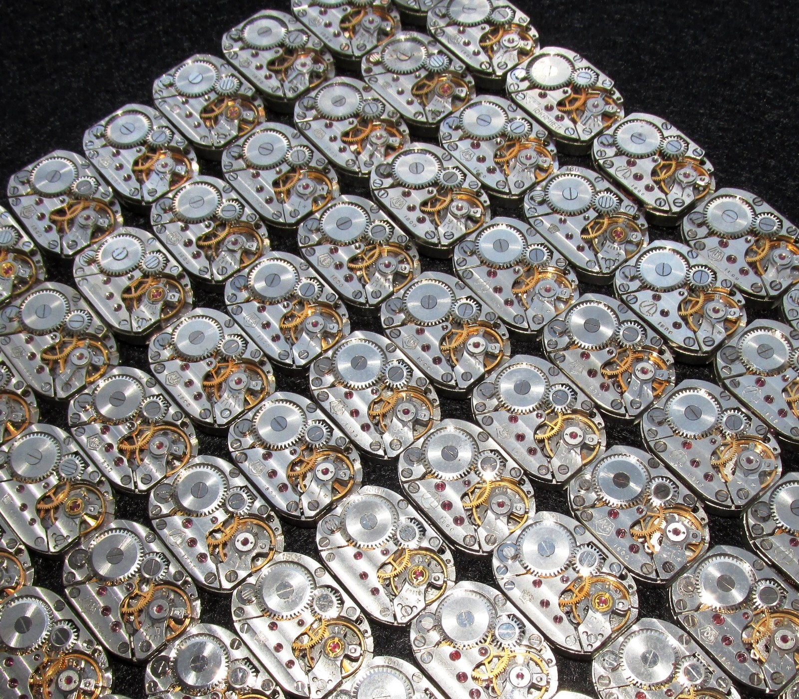 Lot 55 ladies watch movements LUCH Geneve Waves Anglage 14×18 mm. Steampunk Art