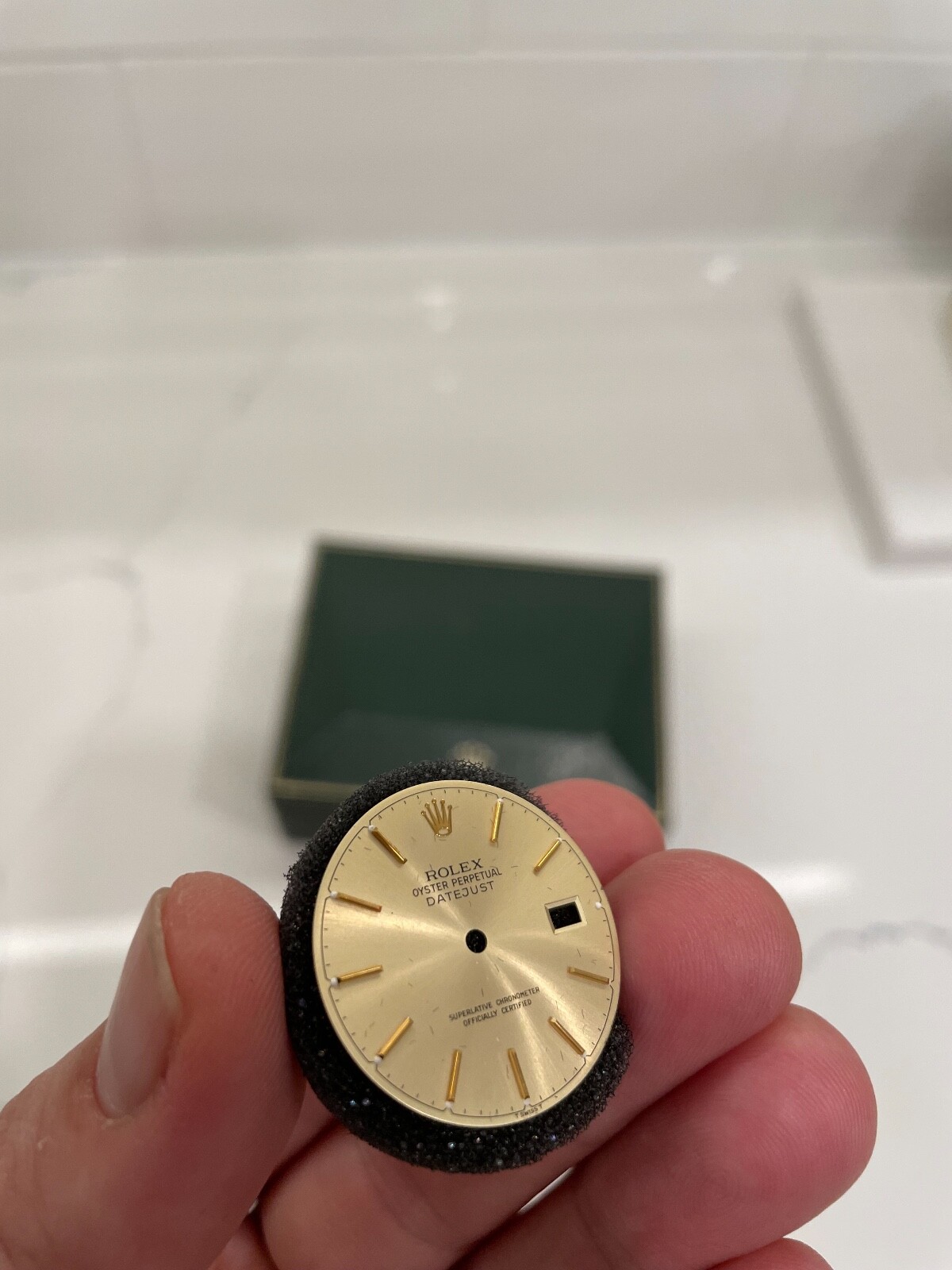 Rolex Datejust Mens 36mm Gold Champagne Jubilee Oyster Stick Dial 16013 16233