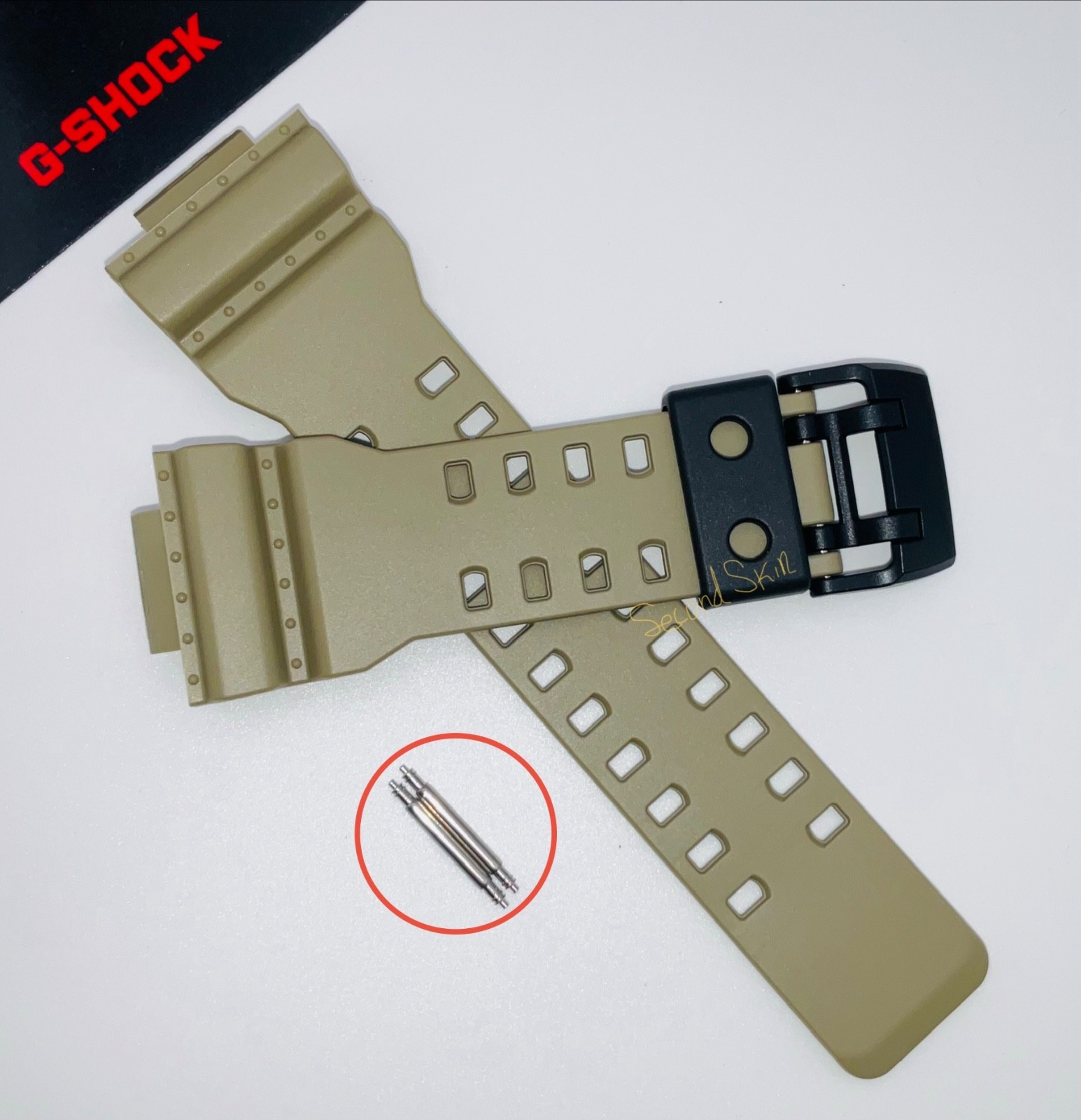 Genuine Casio G-Shock Army Beige Tan Resin Rubber Watch Band Strap GA-700UC-5
