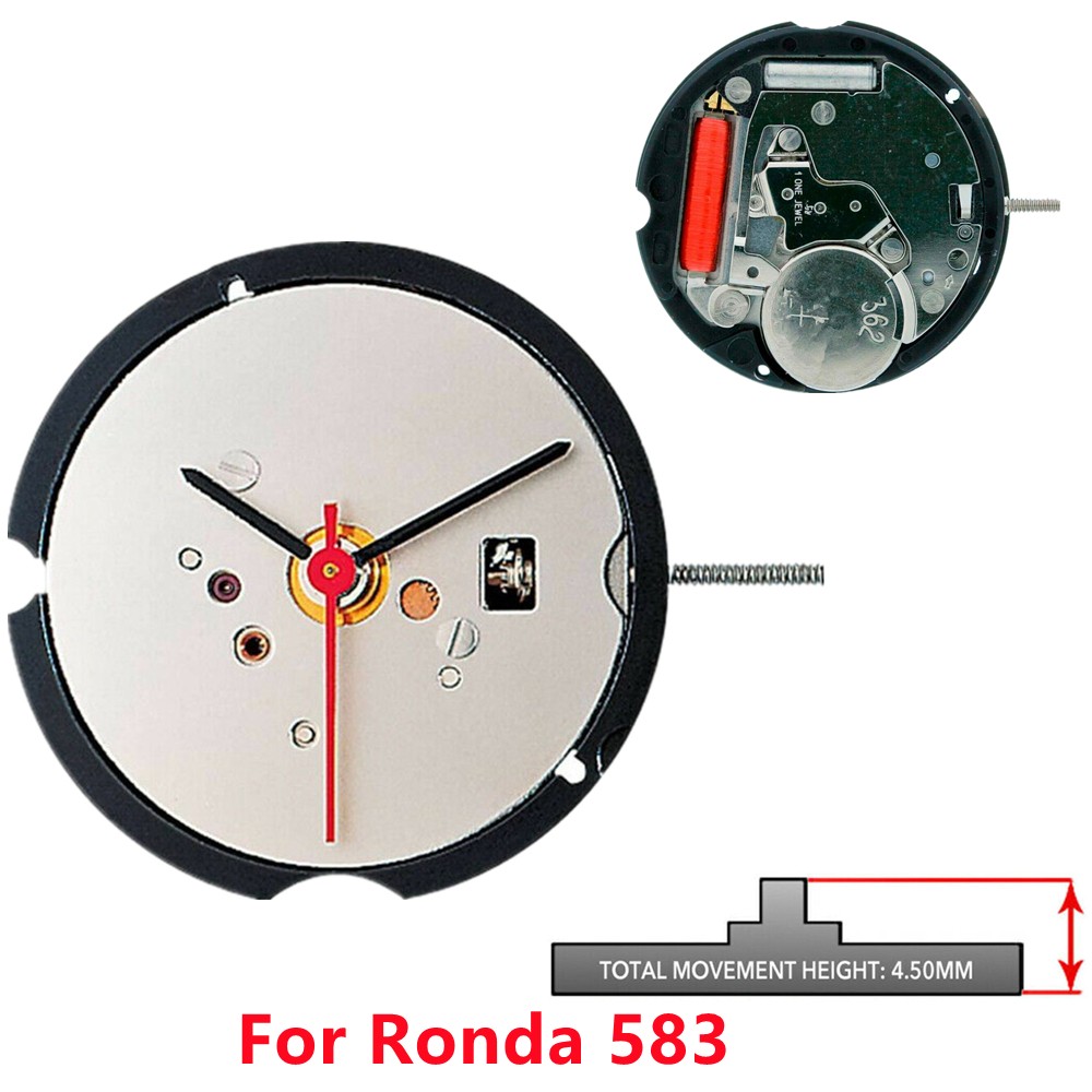 3mm Thickness 3-Hand Quartz Watch Movement Without Calendar For Ronda 583