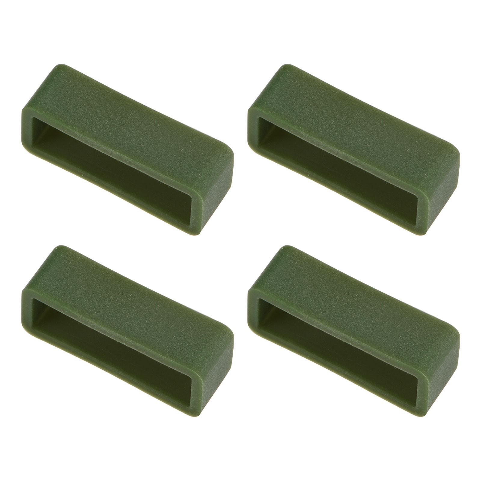 4Pcs Watch Band Strap Loops Silicone for 22mm Width Watch Band Dark Green
