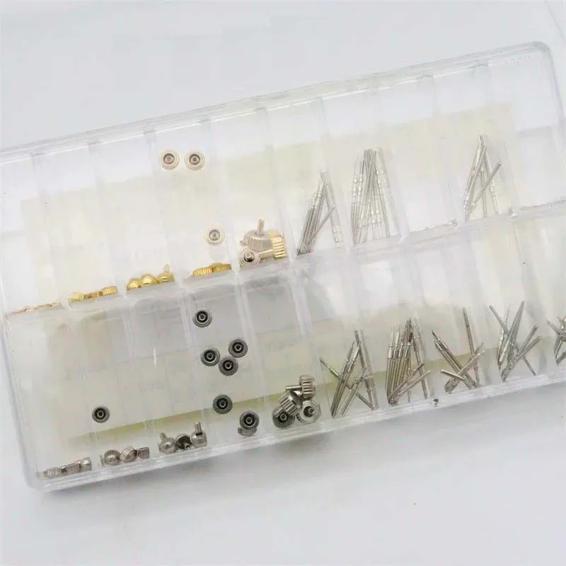Watch Repair Crown Stem Parts Boxed Gold Silver Copper Boxed Drop Glue Handle