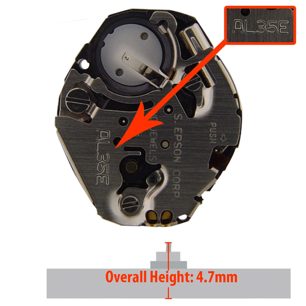 Original Hattori/Epson/Seiko AL35, 3 Hands, Japan Quartz Movement, HT: 4.7mm