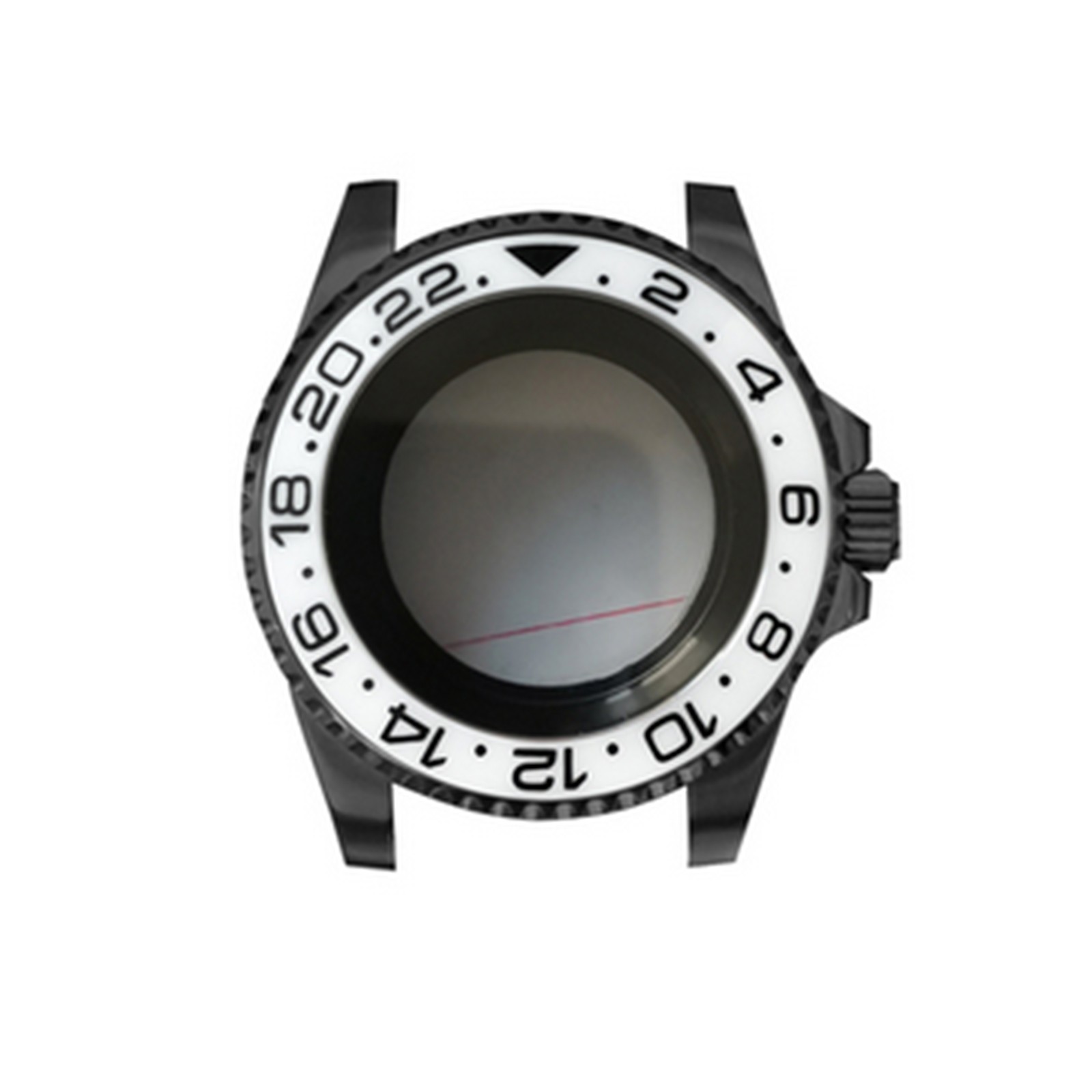 Watch Case 40MM PVD Black SUB Sapphire Flat Mirror Watch Case for NH35/NH36