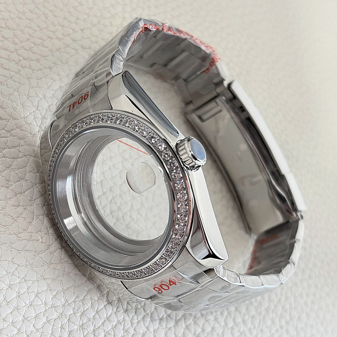 39mm stainless steel Diamond Bezel Watch Case Mod For Nh35 Nh36/38 Movement