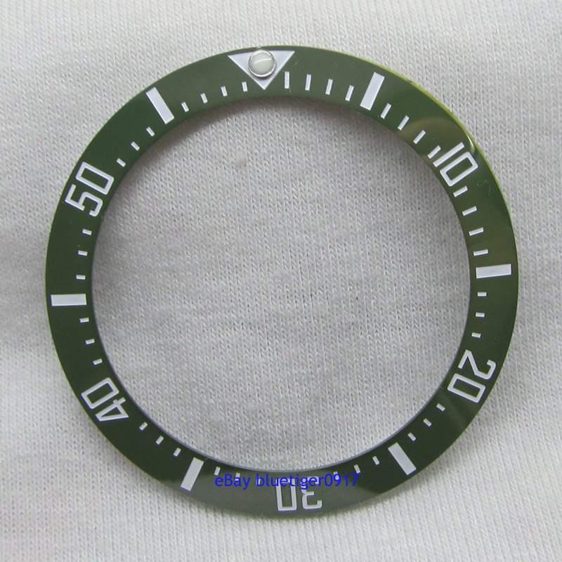 Carving 40mm Green Ceramic Bezel Ring Insert for 44mm Parnis SEA Watch