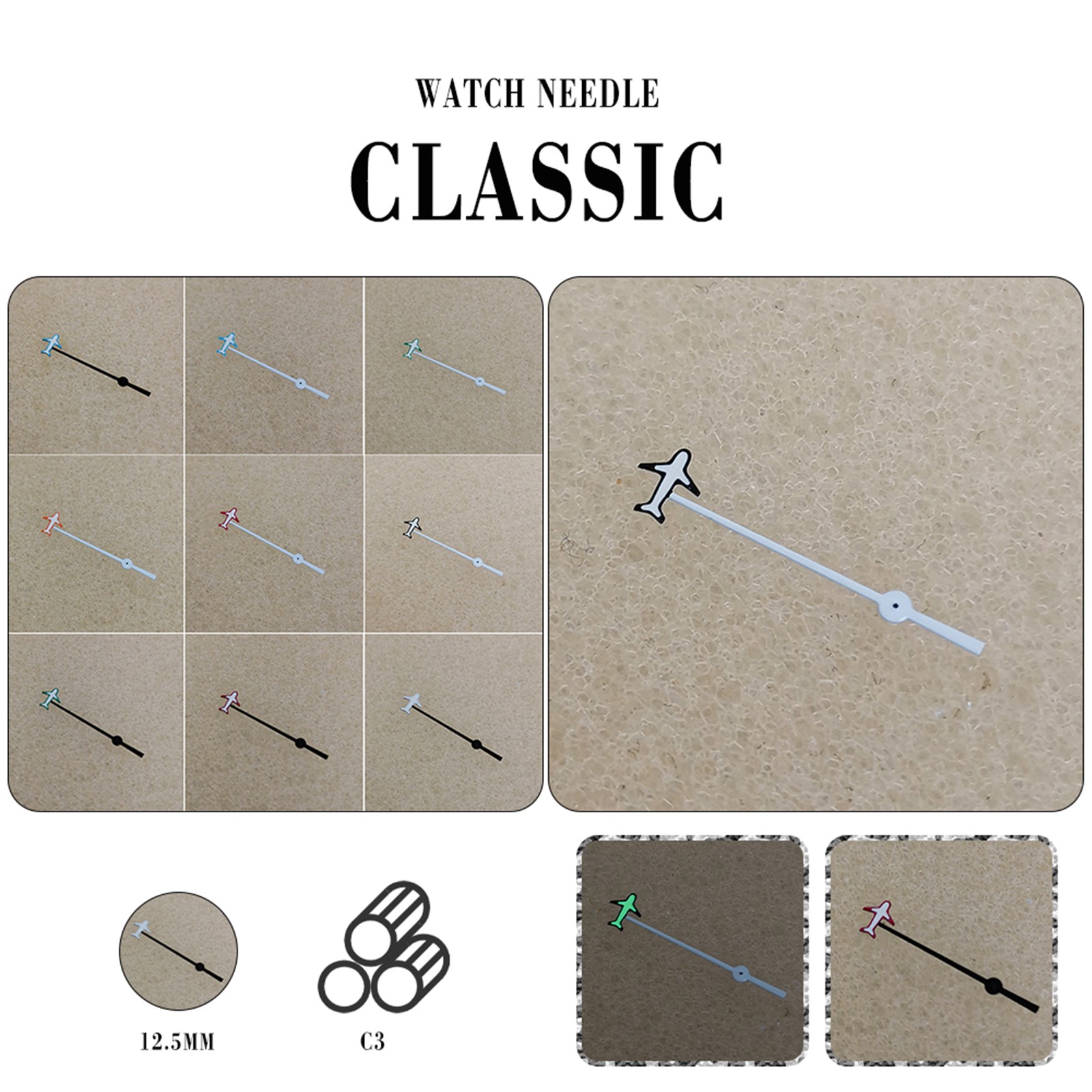 Aircraft Style Luminous Watch Second Hands Repiar For NH35/NH36/4R/7S Movement @