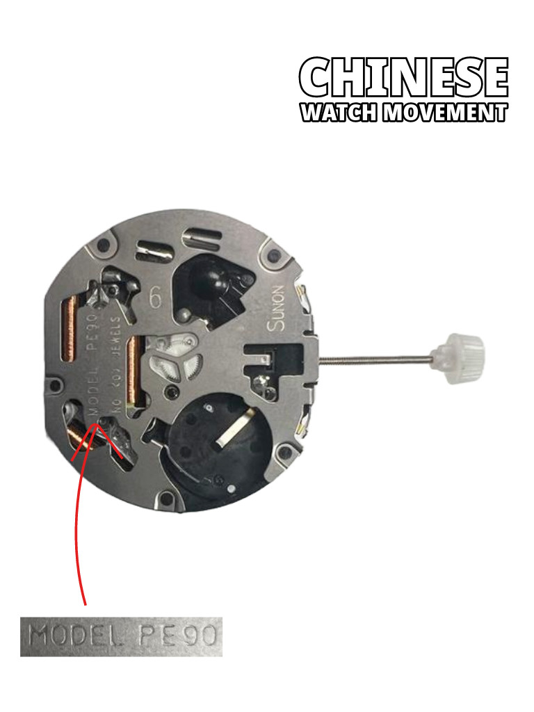 Sunon Chinese Multi Function Watch Movement PE90-06 3H and 4EYES Date At 4.30