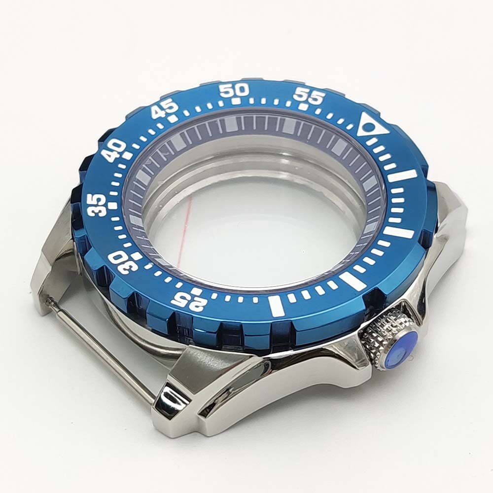 44mm Steel Watch Case Modify turtle Mod Sapphire Rotating For Seiko NH35A NH36