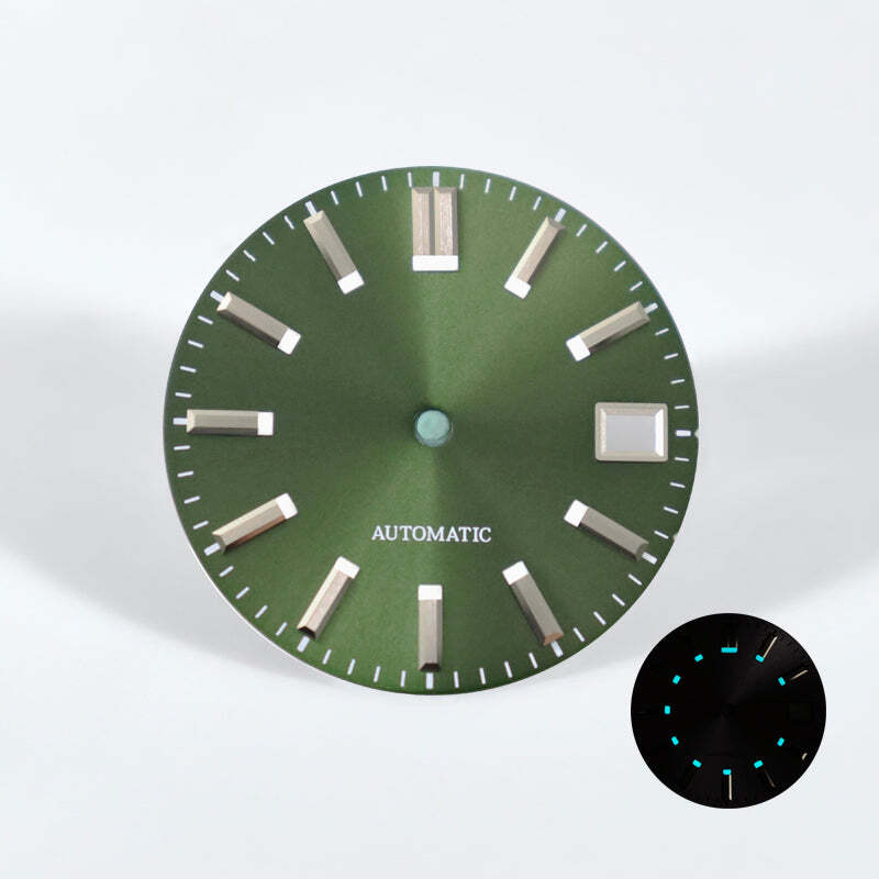 DS GS Style Sunburst Date Dial 28.5mm Blue Lume NH35 NH34 SKX007 Mod Custom Logo