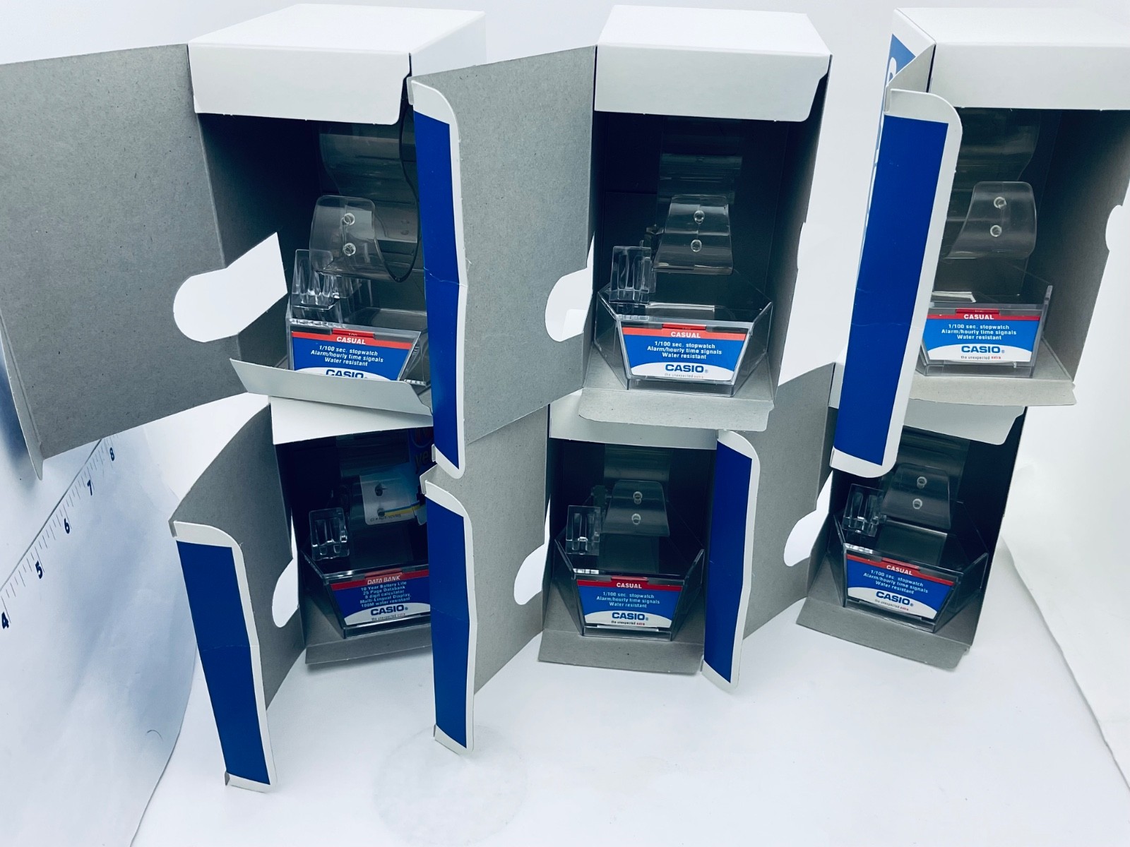 6 New Casio Display Watch Box-Blue Gift Box Watch Cradle OEM BOX Classic Ventage