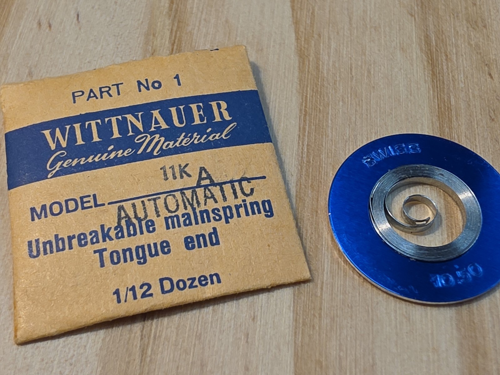 NOS Wittnauer Model 11K Automatic P/N 1 Unbreakable Mainspring Parts Spares