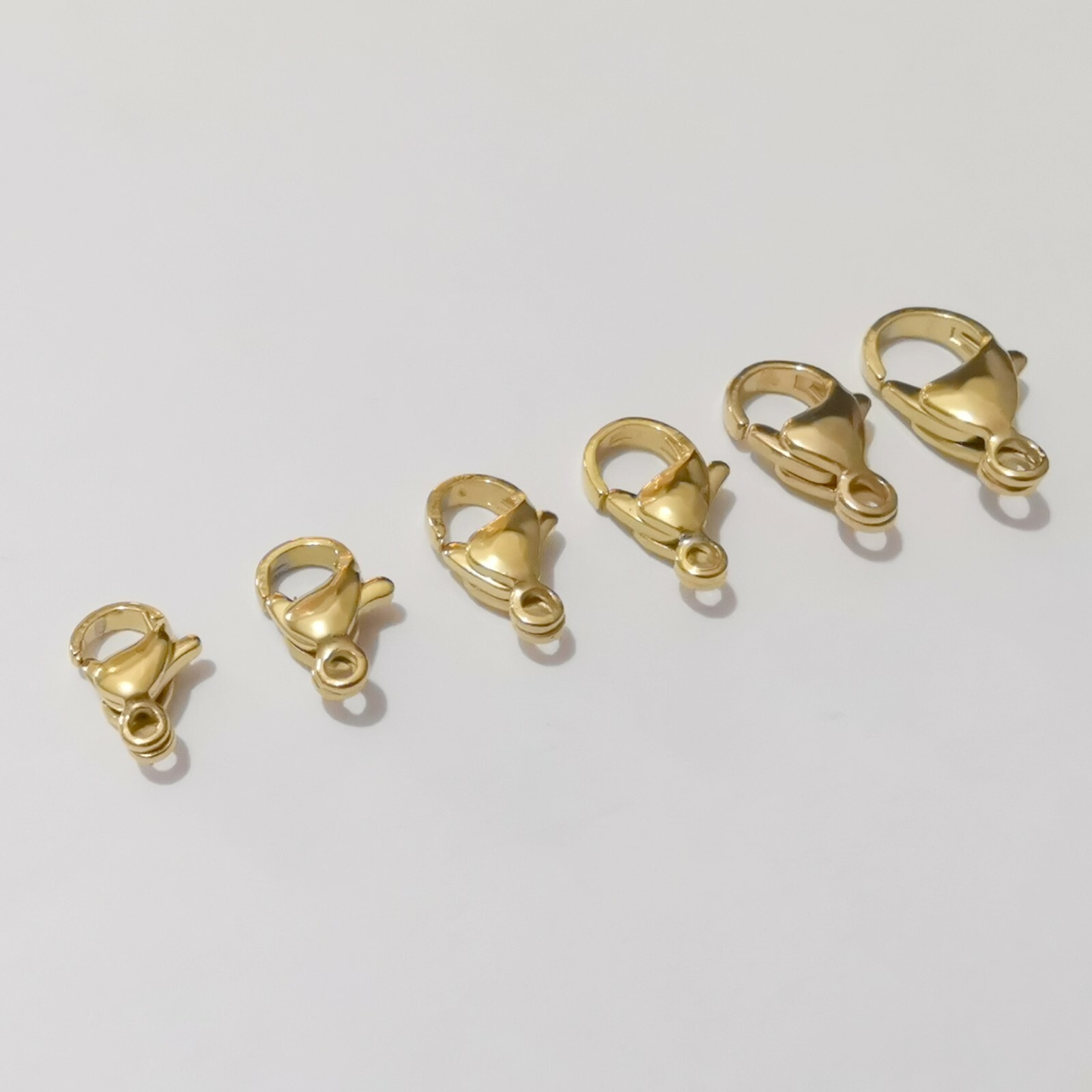 HOT Polished Stainless Steel Lobster Clasps Trigger Claw Fastening gold tone