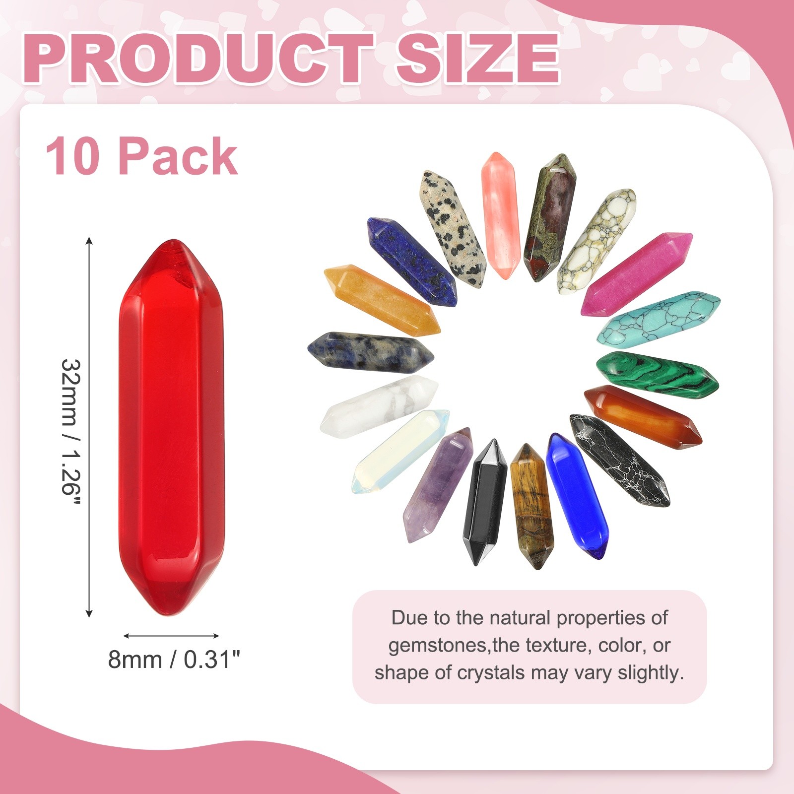 10 Pack Red Quartz Crystals, Polished Crystals Bulk