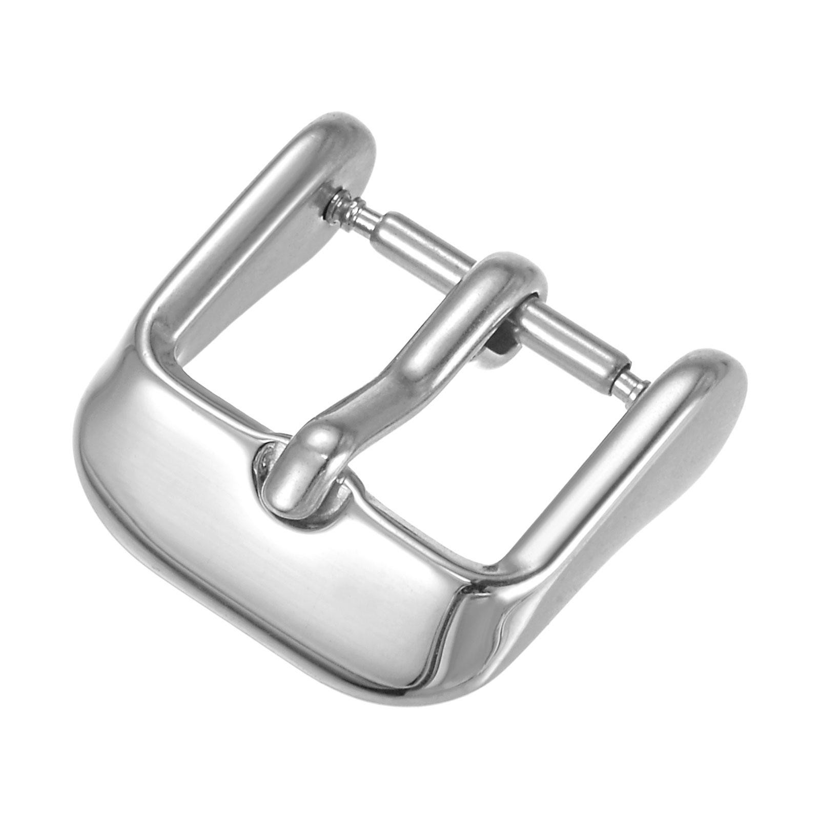 SUS316 Polished PVD Watch Buckle for 12mm Width Watch Bands Silver Tone