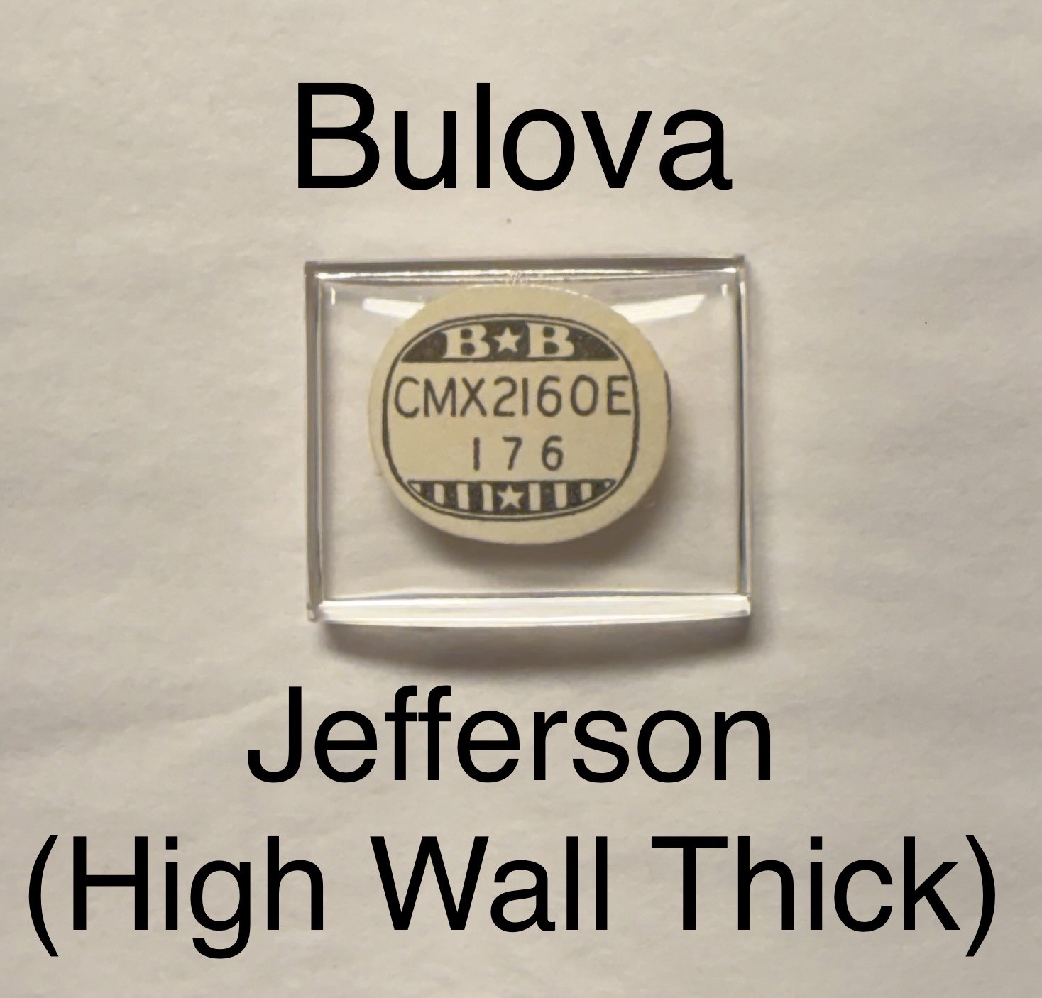 Rare NOS Vintage 1950s Bulova Jefferson High Wall Thick Glass Watch Crystal
