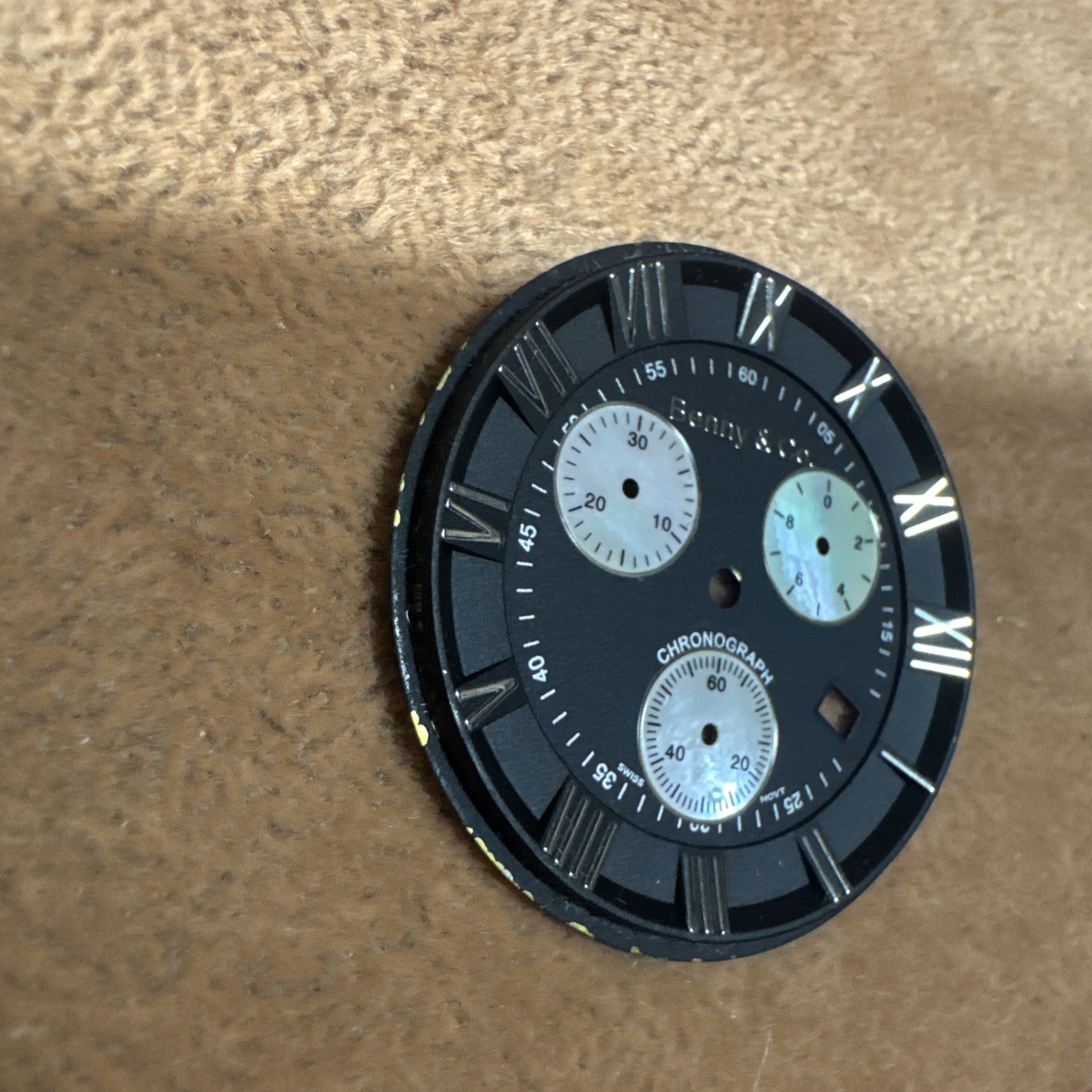 🔥 Benny & Co. Men’s Mother Of Pearl (MOP) Chronograph Black Dial 37mm +VIDEO🔥