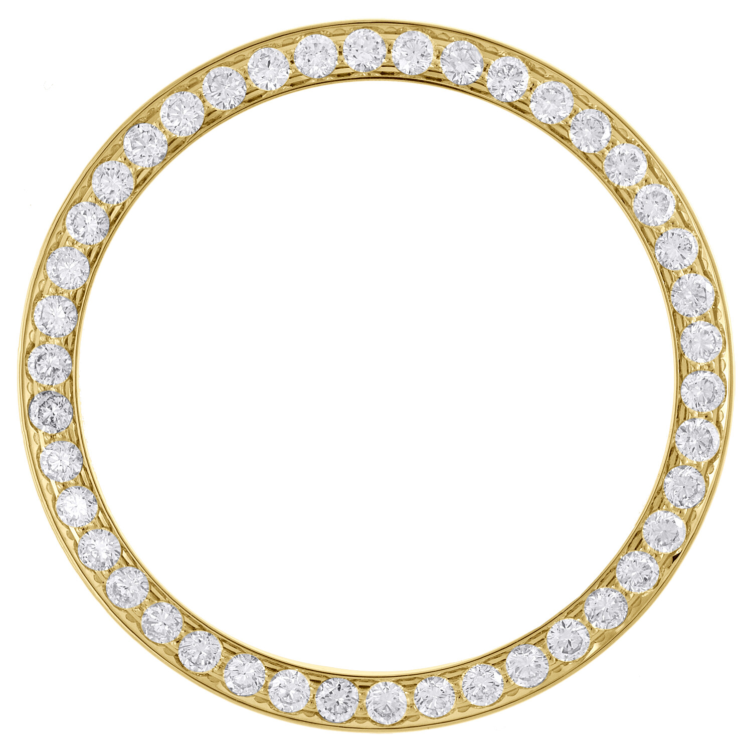Solid Yellow Gold Beadset Diamond Bezel For 36mm Rolex DateJust Day-Date 2.19 CT