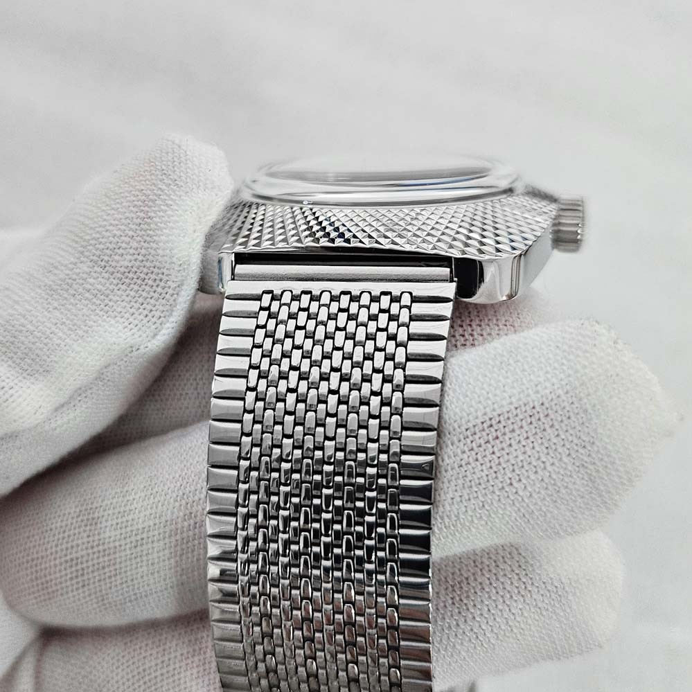 Watch Repair Parts 36.5mm Polished Case Metal Strap for NH35/NH36 Movement