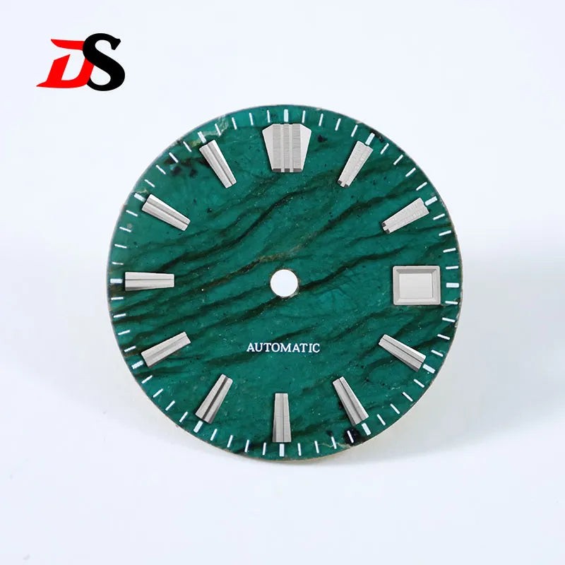 No Date 28.5mm Green Labradorite No Lume NH38 Movement Stone Blue Lume