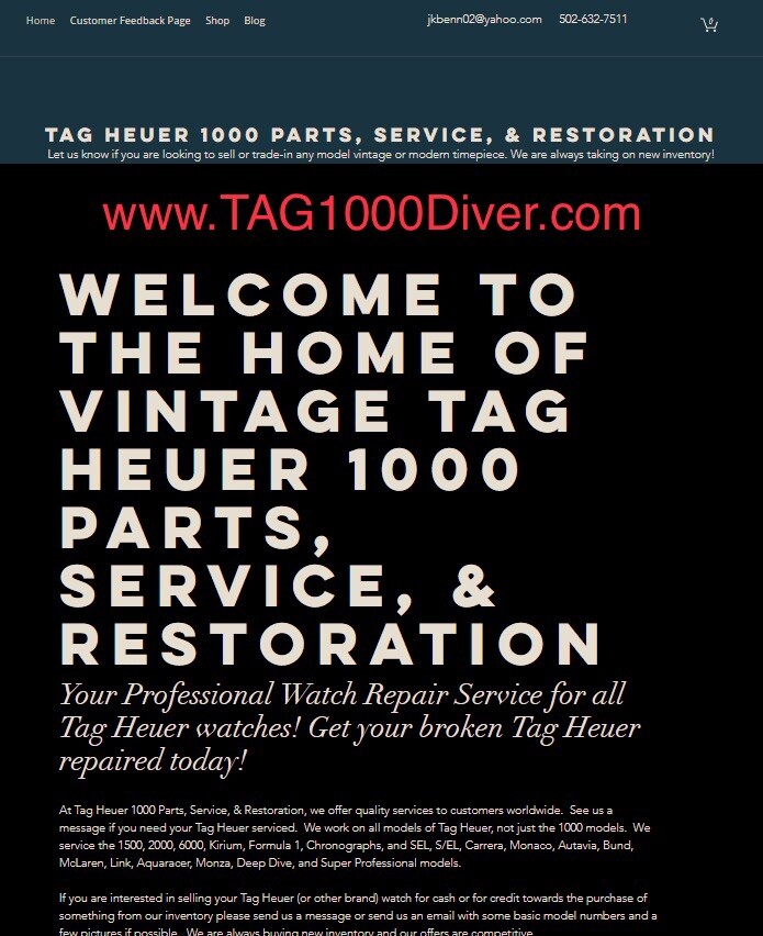 Matte Version: Tag Heuer 1000 Bezel Insert: 980.613 Blue Watch Replacement Part