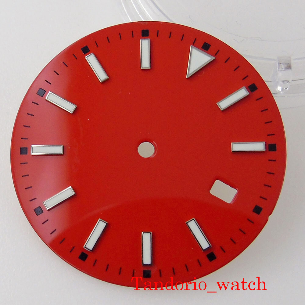 33.5mm Black Blue Green Watch Dial Face for NH35A Automatic Movement Date