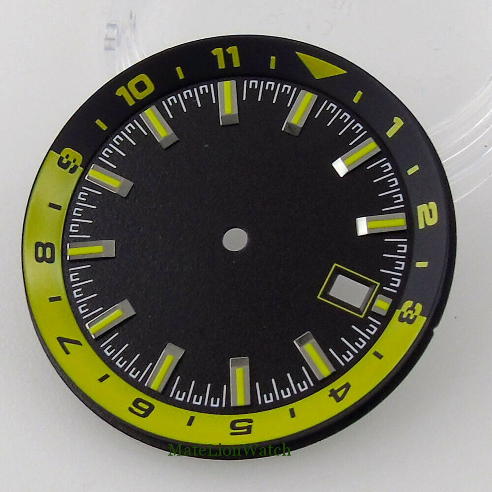 36.6mm Watch Dial+Hands Spare Parts Fit For NH35 NH35A Date Window Chapter Ring