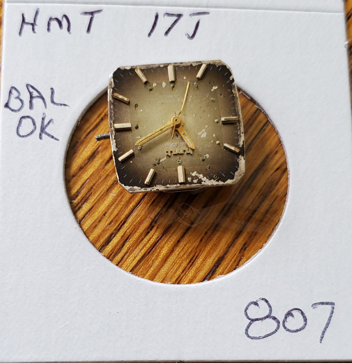 LADIES HMT 17J WATCH MOVEMENT #807