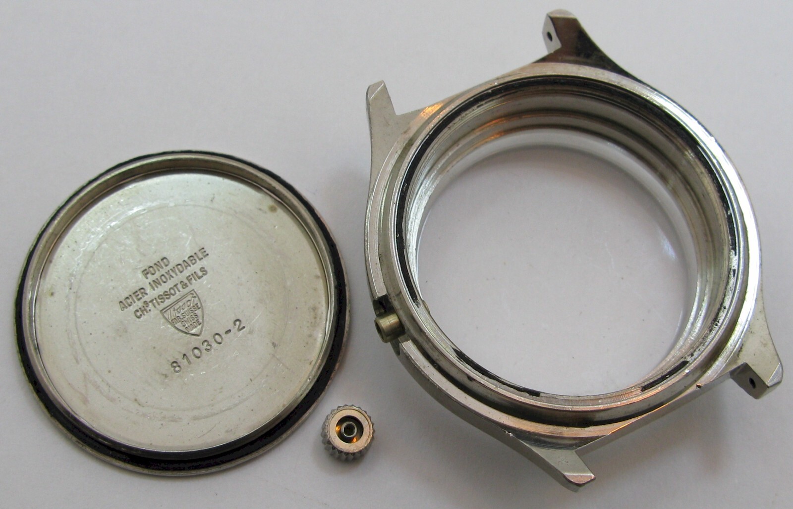CHs Tissot & fils Watch Case 81030 – 2 nickel plated steel back diameter 38.1 mm