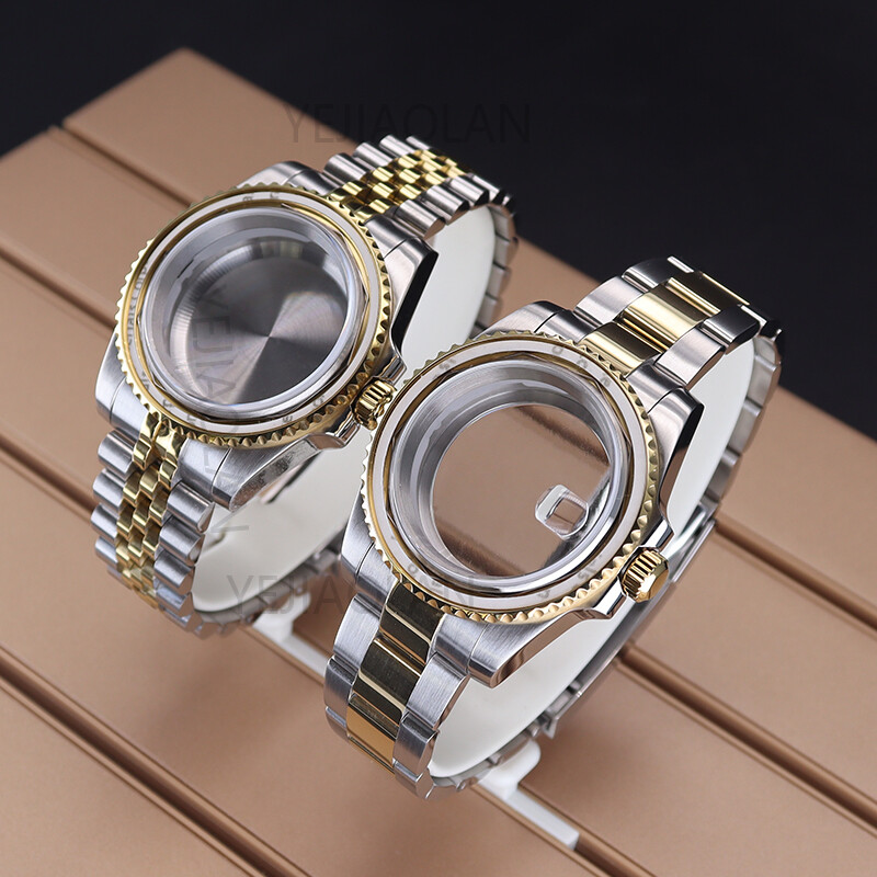 Watch Case Oyster strap Cyclops Sapphire Glass For Seiko nh35 Eta 2824 Movement
