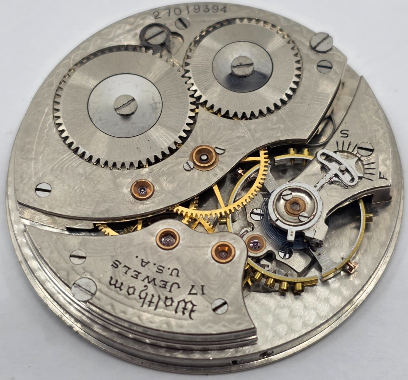 Waltham Grade 225 12s 17j Pocket Watch Movement Only