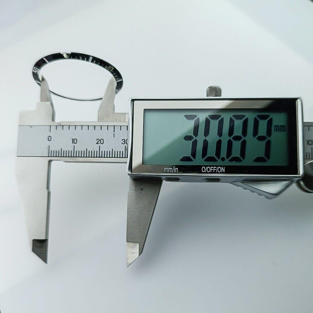 36.5*30.8mm Vintage Aluminum Alloy Slope Green Luminous Brown Watch Bezel