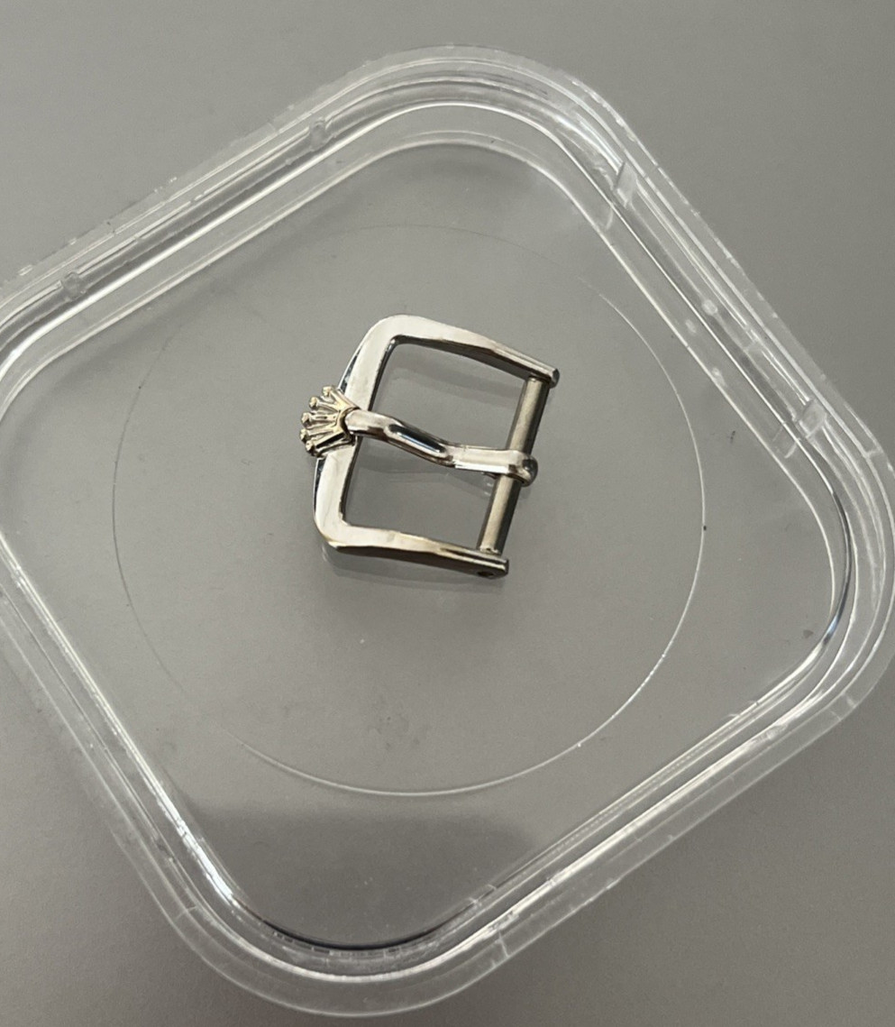 Rolex Watch Pin Tang Buckle 13mm Silver Tone Vintage Authentic