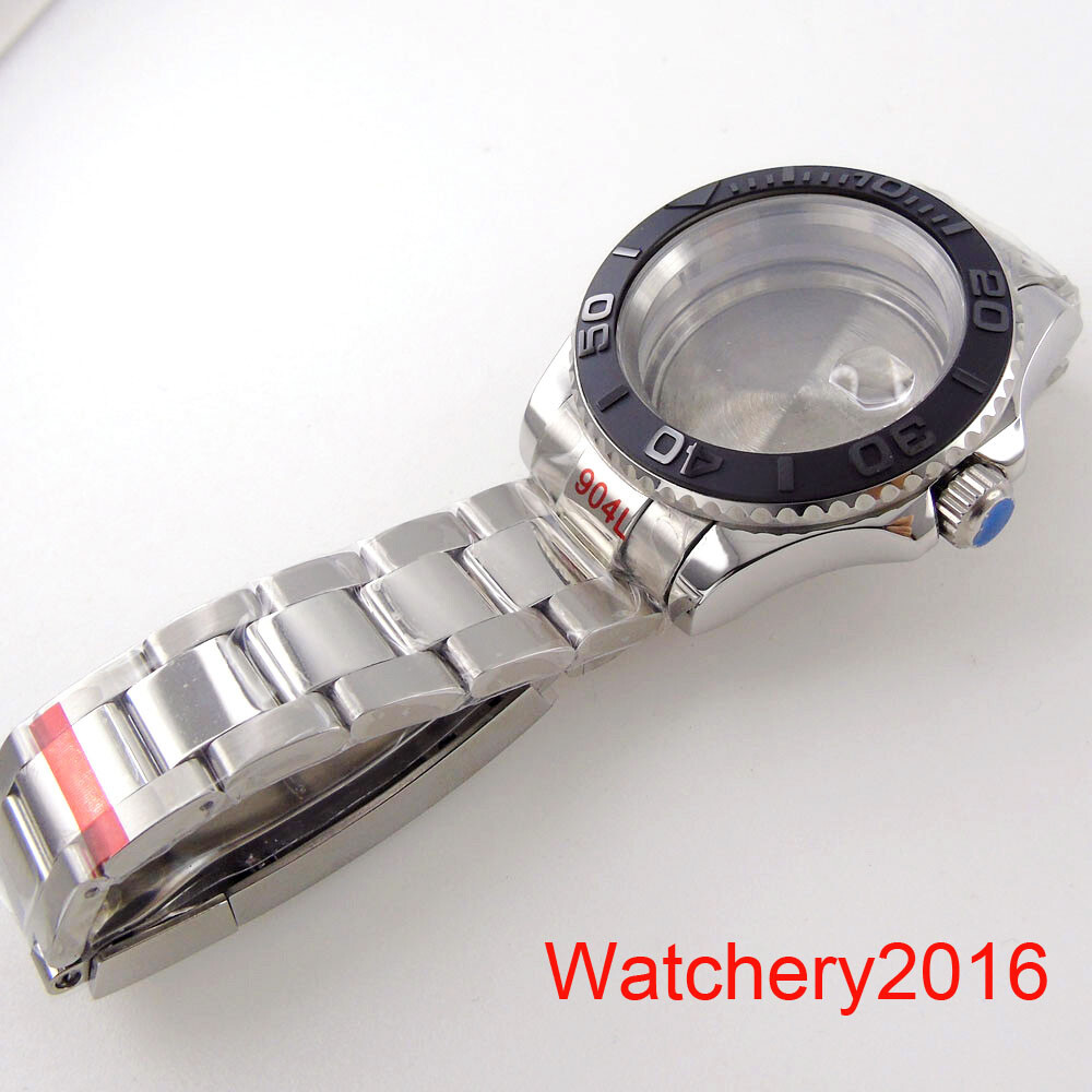 40MM Bidirectionally Rotate Ceramic Bezel Accessories Parts Sapphire Glass White